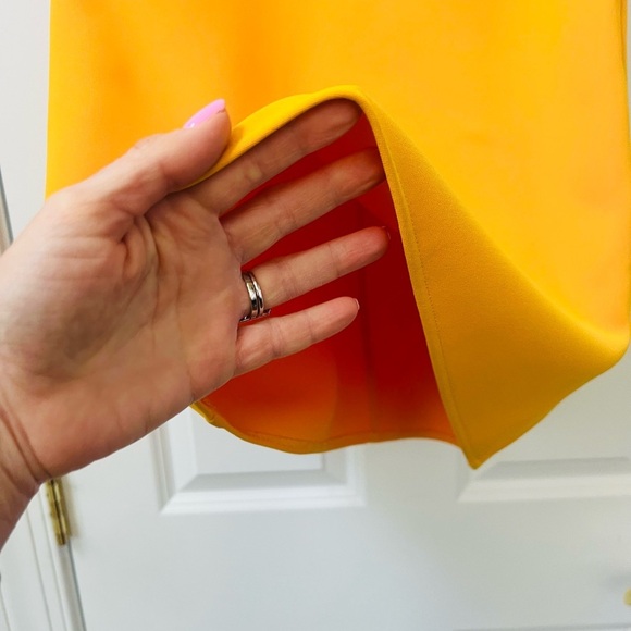 TopShop size 4Vibrant Yellow Ruffle Dress with stretch - Picture 3 of 6